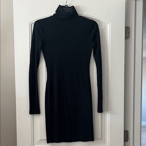 Elegant Black Turtleneck Dress